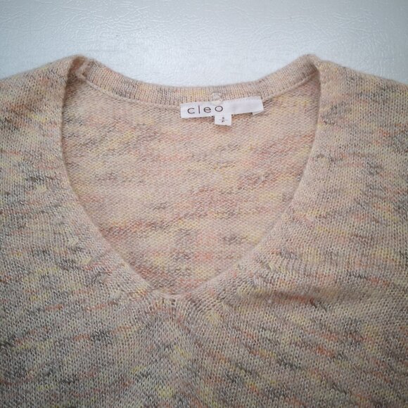 2/$30.00 - Cleo Ladies V-neck with Scarf Multi Colored Long Sweater / Tunic - Picture 6 of 12